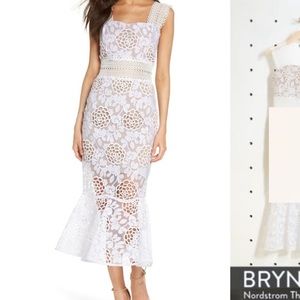 Bronx And Banco White Lace Brynn Midi Dress Medium